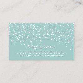 Turquoise Blauw en Wit Bruiloft Confetti Patroon Informatiekaartje