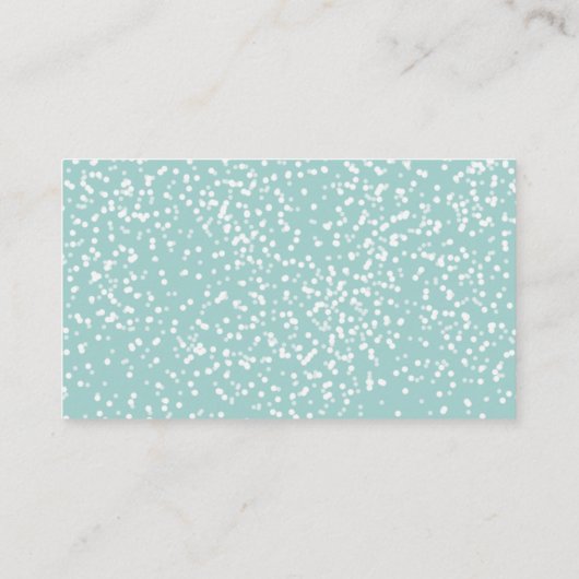 Turquoise Blauw en Wit Bruiloft Confetti Patroon Informatiekaartje (Achterkant)