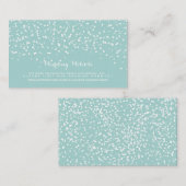 Turquoise Blauw en Wit Bruiloft Confetti Patroon Informatiekaartje (Voorkant / Achterkant)