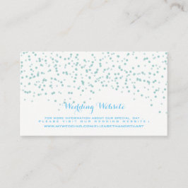 Turquoise Blauw en Wit Bruiloft Confetti Patroon Informatiekaartje