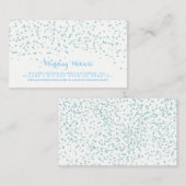 Turquoise Blauw en Wit Bruiloft Confetti Patroon Informatiekaartje (Voorkant / Achterkant)