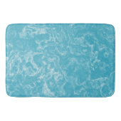 Turquoise blauw en wit Marmer abstract Badmat (Voorkant)