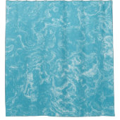 Turquoise blauw en wit Marmer abstract Douchegordijn (Voorkant)