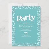 Turquoise blauw foto vet modern eenvoudig afstudee kaart (Achterkant)