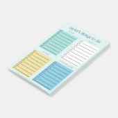 Turquoise Blauw Geel Georganiseerde Dingen om te d Post-it® Notes (Schuin)