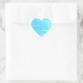 Turquoise blauw gestructureerd hart hart sticker (Tas)