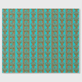 Turquoise Blauw Goud Prins Kroon Cadeaupapier (Vlak)