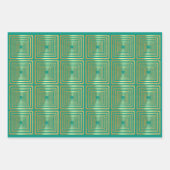 Turquoise blauw goud Wrapping Paper Set (Voorkant 3)