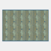 Turquoise blauw goud Wrapping Paper Set (Voorkant 2)