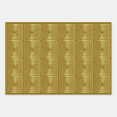 Turquoise blauw goud Wrapping Paper Set (Voorkant)