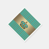 Turquoise Blauw Gouden Kroonprins Servetten (Hoek)