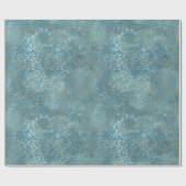 Turquoise Blauw Gouden Luipaard Print Cadeaupapier (Vlak)