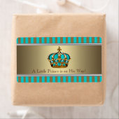Turquoise Blauw Gouden Prins Waterfles Labels (Insitu)