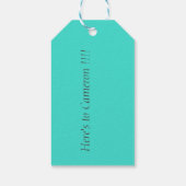 Turquoise Blauw Groen 40E0D0 - Aangepast of Leeg h Cadeaulabel (Achterkant)