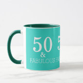 Turquoise Blauw Groen 50 En Fabulous Verjaardag Mok (Links)
