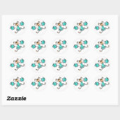 Turquoise; Blauw Groen Cheerleader Ronde Sticker (Vel)