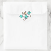 Turquoise; Blauw Groen Cheerleader Ronde Sticker (Tas)