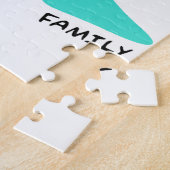 Turquoise, Blauw-Groen Chinees Familiekarakter Legpuzzel (Zijkant)