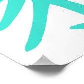 Turquoise, Blauw-Groen Chinees Familiekarakter Poster (Hoek)