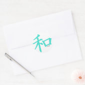 Turquoise, blauw-groen Chinees vredesbord Ronde Sticker (Envelop)