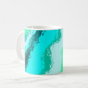 Turquoise Blauw Groen Expressief Schilderachtig Pa Koffiemok