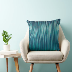 Turquoise Blauw Groen Grafisch Plooi Streep Patroo Kussen