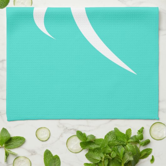 Turquoise; Blauw Groen Hardlopen Theedoek (Gevouwen)