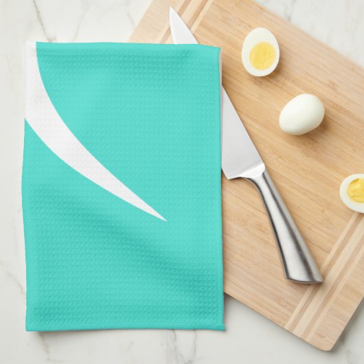 Turquoise; Blauw Groen Hardlopen Theedoek (Quarter Fold)