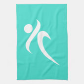 Turquoise; Blauw Groen Hardlopen Theedoek (Verticaal)
