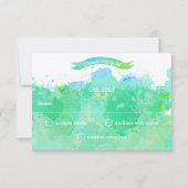 Turquoise Blauw Groen Moderne Abstracte Waterverf RSVP Kaartje (Voorkant)