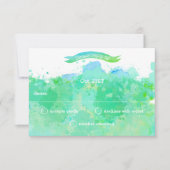 Turquoise Blauw Groen Moderne Abstracte Waterverf RSVP Kaartje (Voorkant)