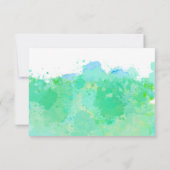 Turquoise Blauw Groen Moderne Abstracte Waterverf RSVP Kaartje (Achterkant)