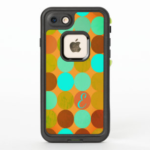 Turquoise Blauw Groen & Oranje Cirkels Monogram