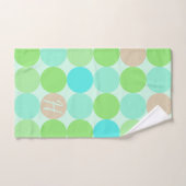Turquoise Blauw Groen & Oranje Cirkels Monogram Bad Handdoek (Handdoek)
