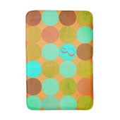 Turquoise Blauw Groen & Oranje Cirkels Monogram Badmat (Voorkant Verticaal)