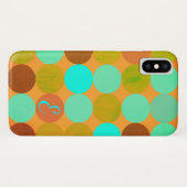 Turquoise Blauw Groen & Oranje Cirkels Monogram Case-Mate iPhone Case (Achterkant (horizontaal))