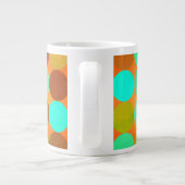 Turquoise Blauw Groen & Oranje Cirkels Monogram Grote Koffiekop (Achterkant)