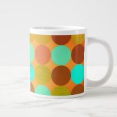 Turquoise Blauw Groen & Oranje Cirkels Monogram Grote Koffiekop (Rechts)