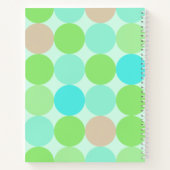 Turquoise Blauw Groen & Oranje Cirkels Monogram Notitieboek (Achterkant)