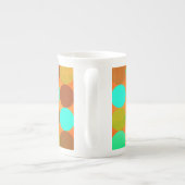 Turquoise Blauw Groen & Oranje Cirkels Monogram Porselein Kop (Achterkant)