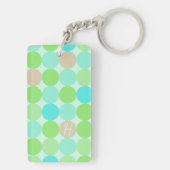 Turquoise Blauw Groen & Oranje Cirkels Monogram Sleutelhanger (achterkant)