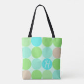 Turquoise Blauw Groen & Oranje Cirkels Monogram Tote Bag (Achterkant)