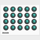 Turquoise; Blauw Groen Paintball Ronde Sticker (Vel)