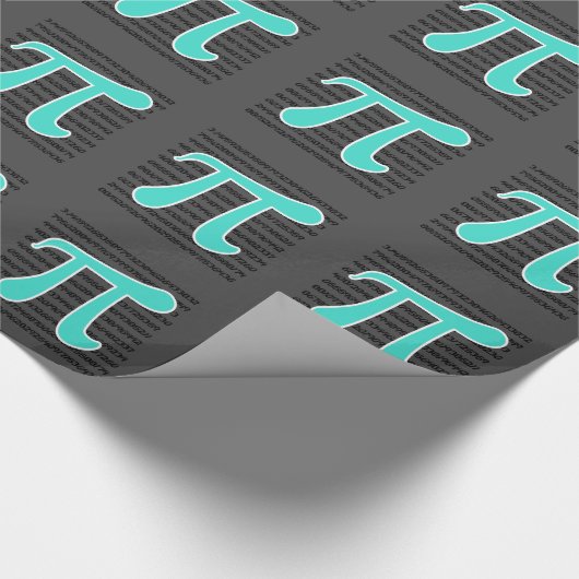 Turquoise, blauw-groen Pi-symbool Cadeaupapier (Hoek)