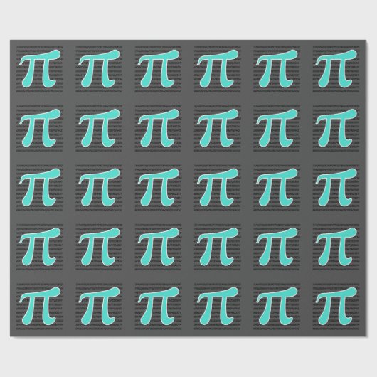 Turquoise, blauw-groen Pi-symbool Cadeaupapier (Vlak)