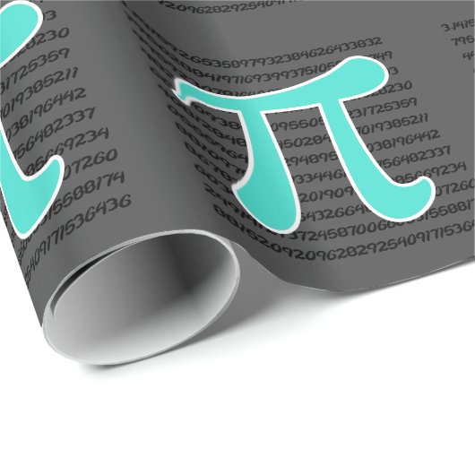 Turquoise, blauw-groen Pi-symbool Cadeaupapier (Rol Hoek)