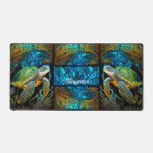 Turquoise Blauw Groen Zee Turtle Kantoor Desk Mat (Voorkant)