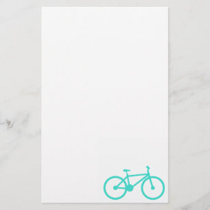Turquoise; Blauw Groene Fiets Briefpapier