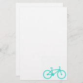 Turquoise; Blauw Groene Fiets Briefpapier (Voorkant / Achterkant)