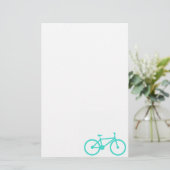 Turquoise; Blauw Groene Fiets Briefpapier (Staand voorkant)